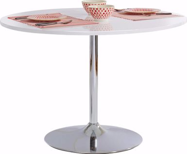 Trumpet - Table à Manger En Mélaminé Blanc 4 Personnes D110