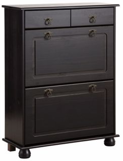 Finca - Meuble à Chaussures Avec 2 Portes Battantes Et 2 Tiroirs En Pin Marron