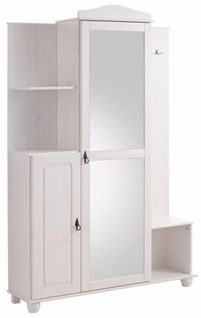 Finca-armoire Compacte Avec Miroir En Pin Blanc