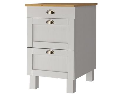 Toscana-meuble De Cuisine En Pin à Trois Tiroirs