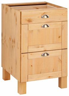 Oslo-armoire D:60 Cm Ouverte 3 Tiroirs Teintée/cire