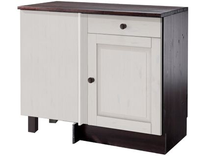 Cornelia-meuble D'angle à 1 Porte Et 1 Tiroir En Pin Blanc Havane