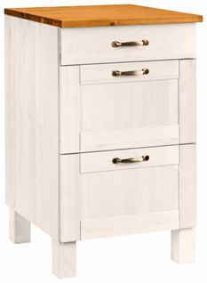 Alby-armoire 60 Cm 3 Tiroirs Blanc/miel