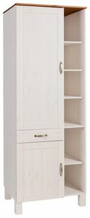 Alby- Buffet de cuisine 2 Portes 60 Cm De Haut Blanc/miel