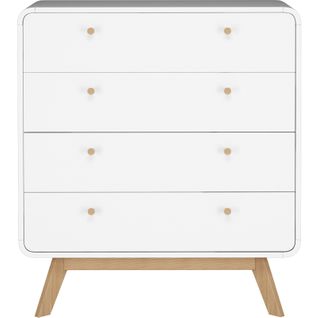 Cassie - Commode à 4 Tiroirs En Mélaminé Blanc