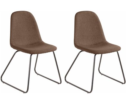 Colby-fauteuil De Salle à Manger En Tissu Marron, 2 Pièces