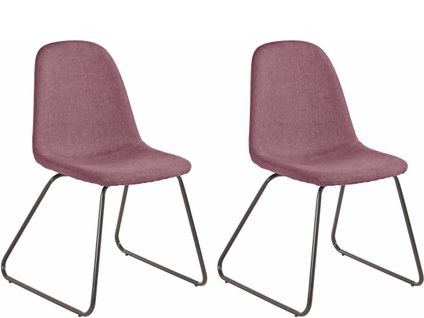 Colby-ensemble De 2 Chaises De Salle à Manger En Tissu Rose