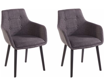 Bradford-chaises De Salle à Manger Tapissées Ensemble De 2 En Farbric Anthracite