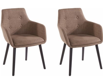 Bradford-chaises De Salle à Manger Rembourrées Ensemble De 2 En Farbric Cappuccino