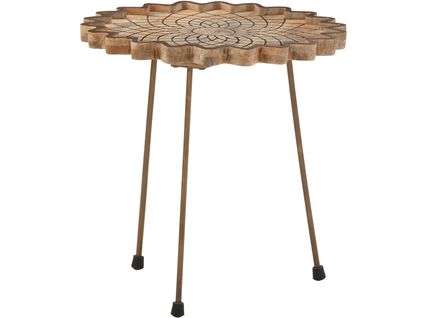 Camelia-table Basse De 40 Cm En Bois De Manguier Couleur Noyer