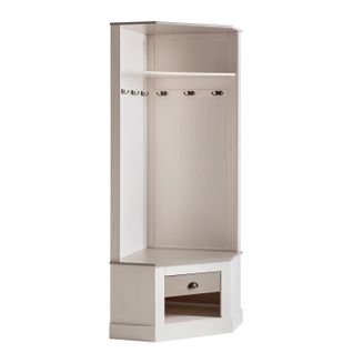 Toby-armoire Compacte En Bois De Pin De Couleur Blanc Gris