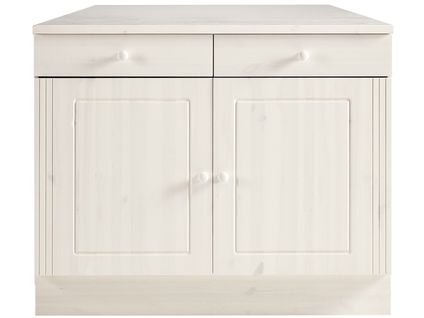 Anita-armoire Avec 2 Portes 2 Tiroir En Pin Blanc