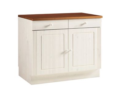 Anita-armoire Avec 2 Portes 2 Tiroir En Pin Blanc