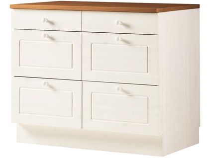 Anita-meuble 4+2 Tiroirs Blanc/miel