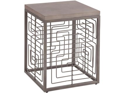 Jungle-table D'appoint Avec Plateau En Béton Gris Métallisé