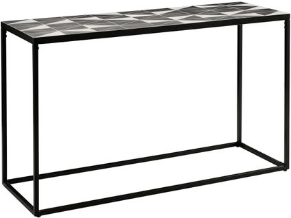 Steph-table Conole Avec Pieds En Métal Noir Et Blanc Mozaik Fouled