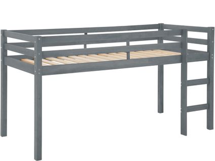 Alpi - Lit Surélevé 90x200 Cm Gris En Bois