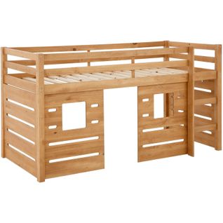 Alpi - Lit Cabane Surelevé Enfant 90x200 Cm En Pin