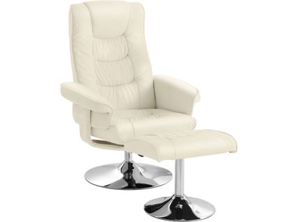 Springfield-fauteuil De Relaxation + Tabouret Crème