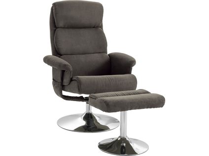 Boston-fauteuil Inclinable Avec Repose-pieds En Tissu Gris