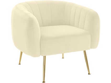 Mario-fauteuil En Velours Crème