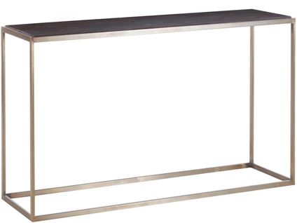 Ulrich-table Console En Laiton Antique / Noyer