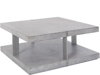 Verrazano-table Basse De 90 Cm En Aspect Bois Gris Argenté
