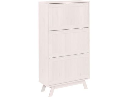 Ohio-coffre à Chaussures à 3 Rabats En Pin Blanc