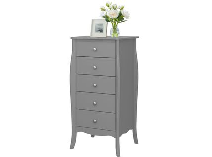 Baroque-commode Avec 5 Tiroirs En Mdf Gris
