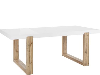 Solid-table De Salle à Manger 200 Cm Aspect Chêne Blanc Laqué