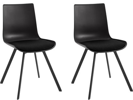 Lucky-chaises Longues Lot De 2 En Plastique Noir