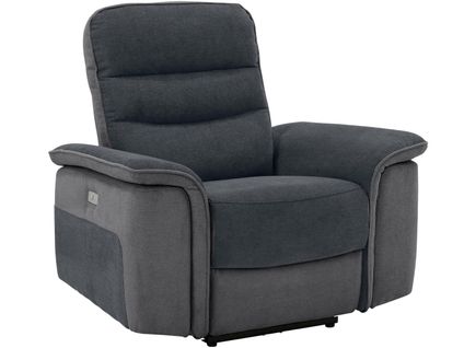 Maldini-fauteuil Inclinable En Cuir Véritable Gris Anthracite
