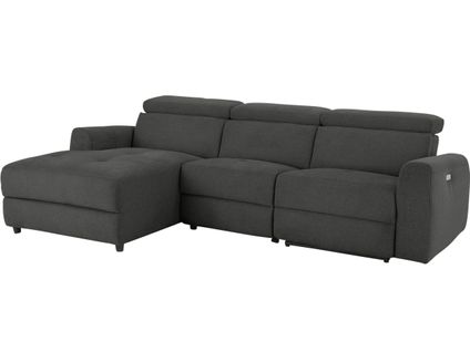 Capena-canapé 3 Places Chaise Lounge Électrique Gauche En Tissu Anthracite