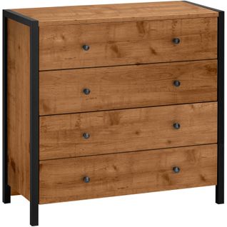 Chris-commode Avec 4 Tiroirs En Effet Chêne