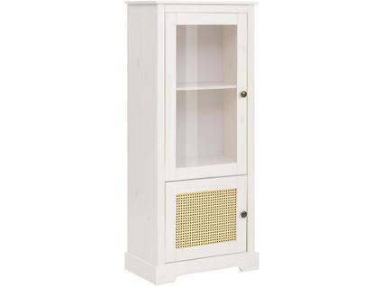 Linda-vitrine Avec 1 Porte Vitrée Et 1 Porte En Pin Blanc