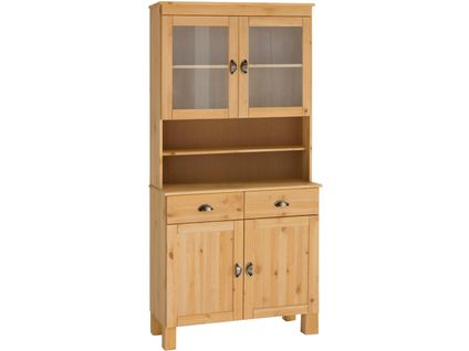 Oslo-buffet 2 Portes Vitrées 2 Portes 2 Tiroirs Teinté/cire