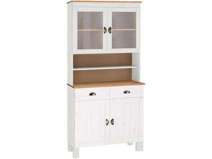 Oslo-buffet 2 Portes Vitrées 2 Portes 2 Tiroirs Blanc/miel