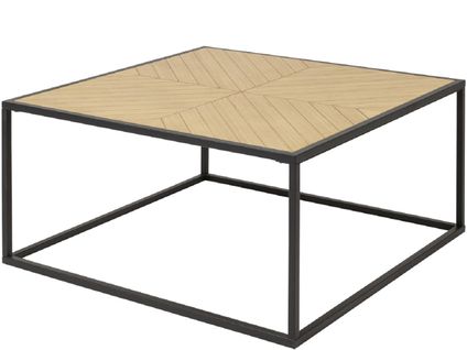Ortiz-table Basse 90 Cm En Veener Nature / Noir