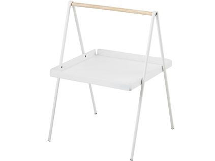 Slop-table D'appoint En Métal Blanc / Bois