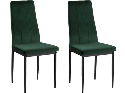 Kelly - Chaises De Salle à Manger Tapissées Ensemble De 2 En Vert Velours