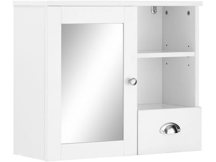 Kira-armoire Avec Miroir, 1 Porte Et 1 Tiroir, Blanche