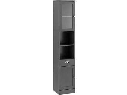 Kira-armoire Avec 2 Portes Et 1 Tiroir En Gris