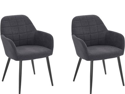 Mara-lot De 2 Fauteuils En Tissu Anthracite