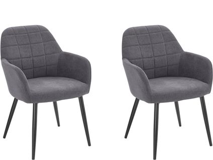 Mara-lot De 2 Fauteuils En Tissue Gris