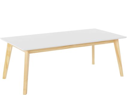 Cody-table De Salle à Manger En Mdf Blanc Et Bois