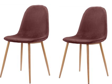 Monza - Lot De 2 Chaises De Salle à Manger En Velours Rose