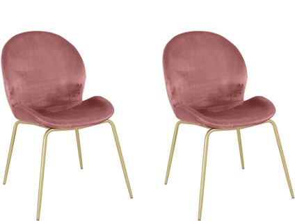 Rafael-chaise 2 Pack En Velvet Rose / Brass