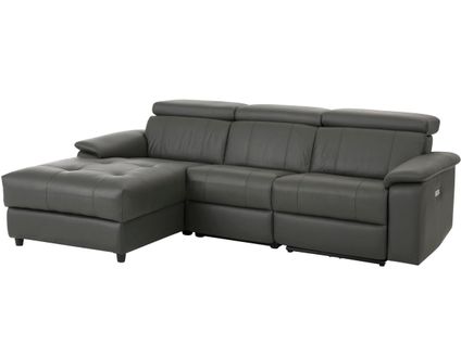 Tanaro-chaise Lounge Sofa 3 Places Gauche Avec Fonction Électrique En Pu Gris