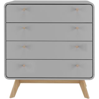 Cassie - Commode à 4 Tiroirs En Mélaminé Gris