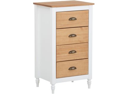 Rio-commode Avec 4 Tiroirs En Mdf Blanc